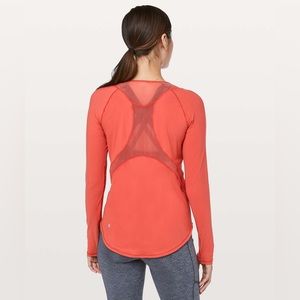 Lululemon Sculpt Long Sleeve in Aries (Coral Red/Orange)